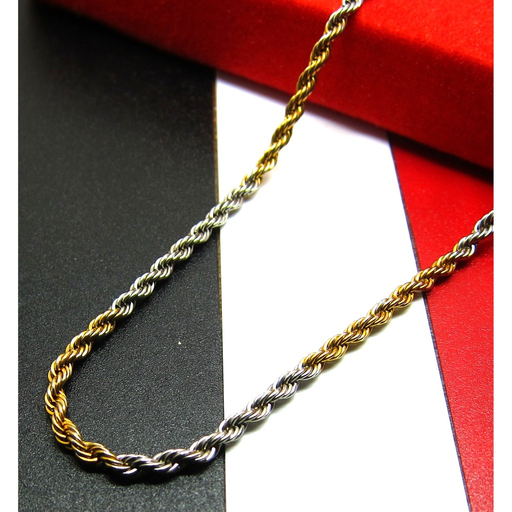 Kalung Titanium Tambang 2 Tone [70 x 2.5 mm]