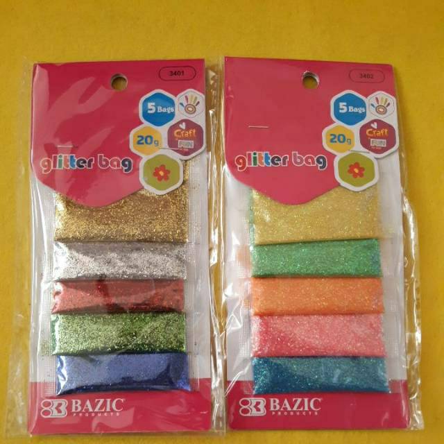 

Glitter Bag, Glitter kerlap kerlip, Glitter Bazic Pack, 1 Set 5 Warna