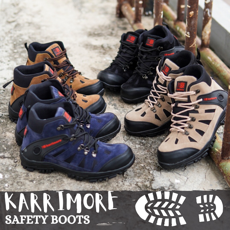 TURUN HARGA - Sepatu Hiking Pria Karimor Sepatu Boots Safety Ujung Besi  ( BISA BAYAR DI TEMPAT)