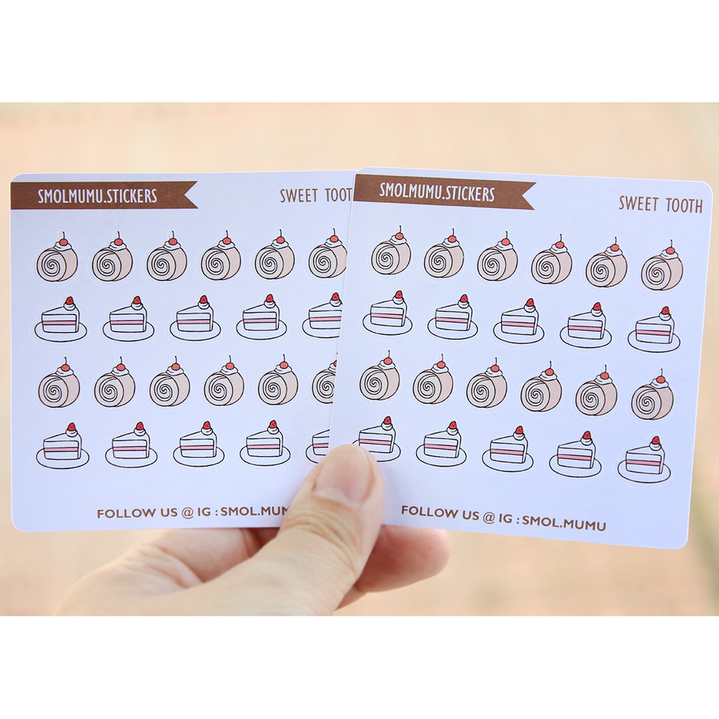 

Sticker Sheet Sweet Tooth Cakes Mini Stiker Estetika Planner