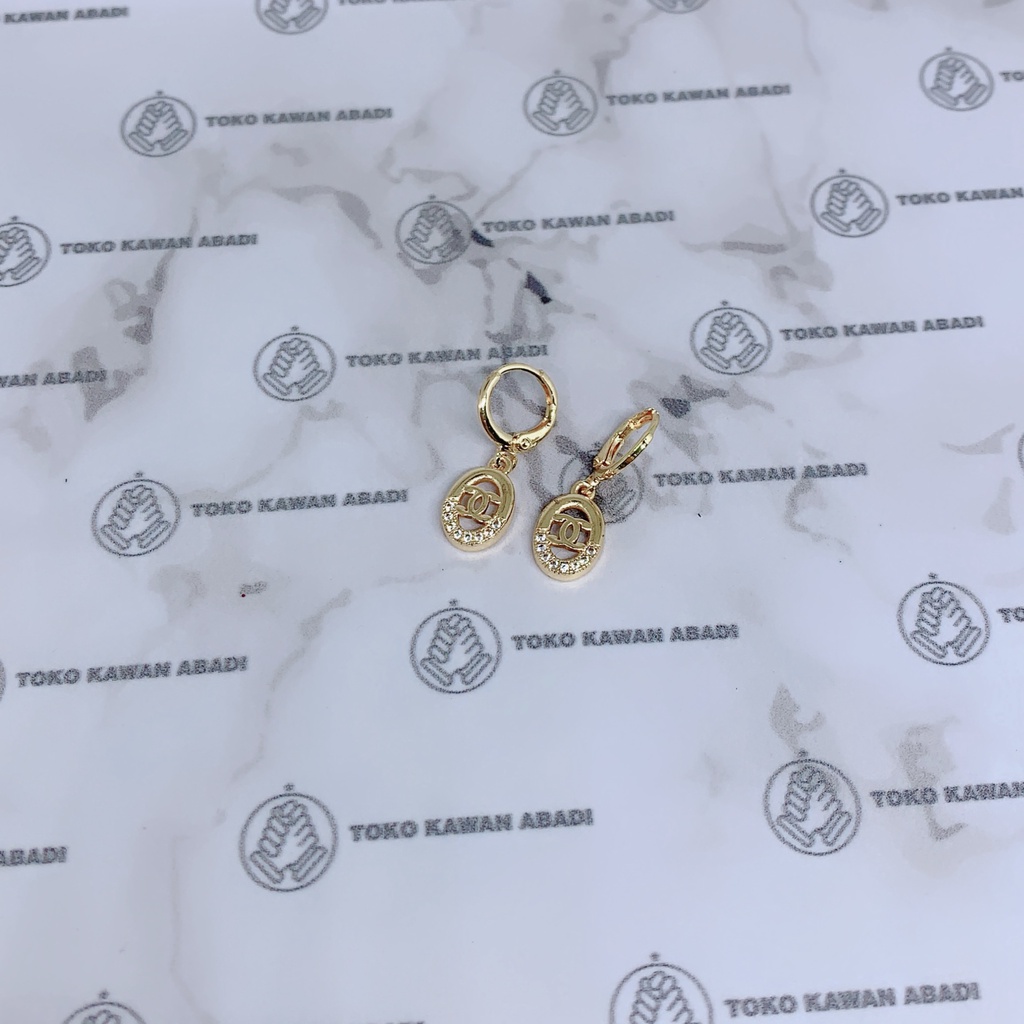 Xuping Gold Anting dewasa Perhiasan Wanita Model Clip Permata *55