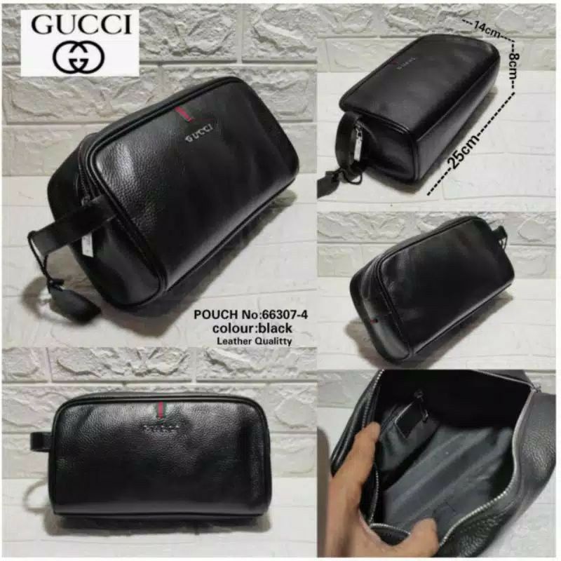 Star Pouch Bag Gucci Leather Tas Tangan/HandbagKulit Asli Impirt

