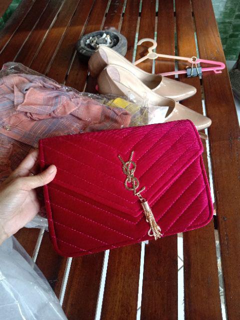  Tas  YSL BLUDRU 1041 Super Premium import slempang wanita 