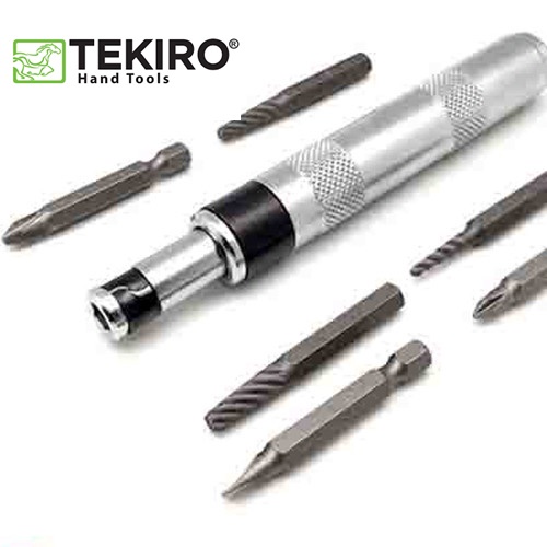 TEKIRO OBENG KETOK SET 7 PCS MINI TEKIRO MINI MATA IMPACT DRIVER AND EXTRACTOR 7PCS KECIL