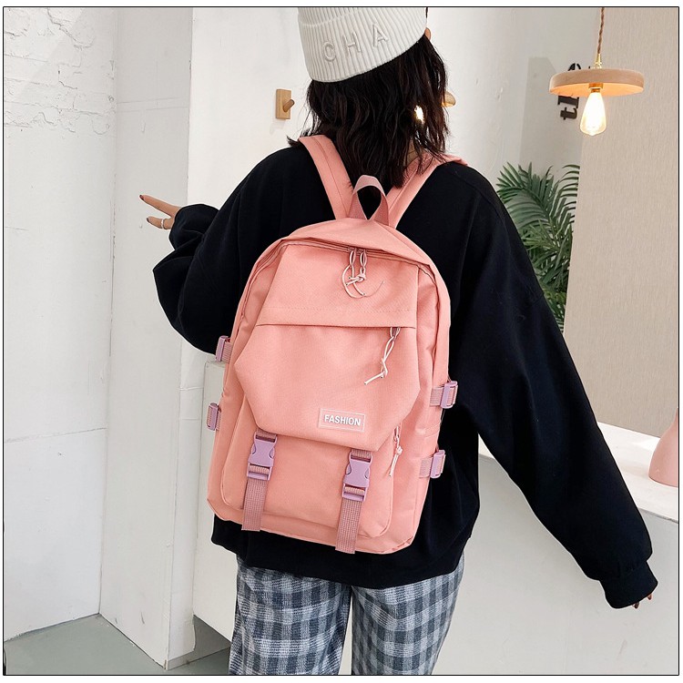 TAS RANSEL KOREA PINK SEKOLAH KULIAH KERJA BACKPACK WANITA MALLAN TA265P3 MURAH FASHION ABG