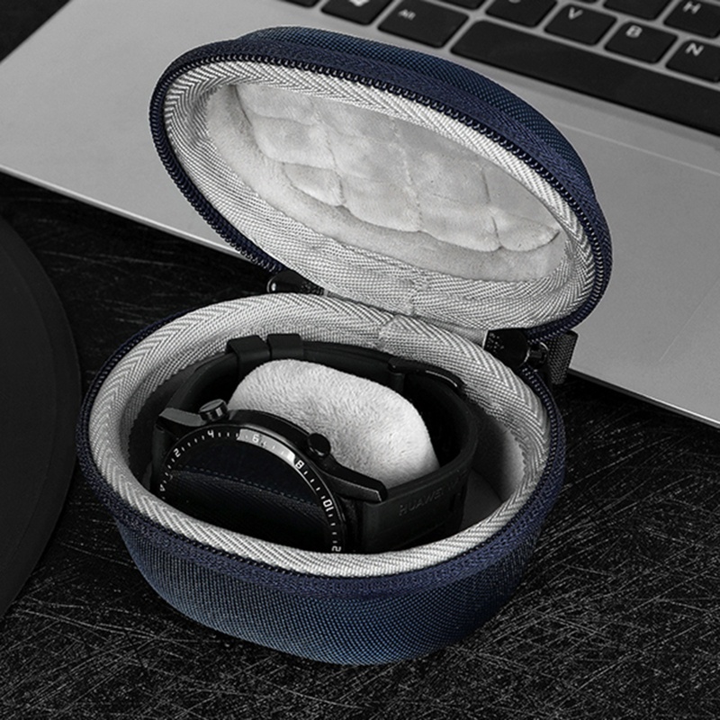 Cre Zipper Tahan Air Jam Tangan Tunggal Untuk Case Kotak Penyimpanan Interior Lembut Bantalan Wadah Portabel Cocok Untuk Smartwatch Wr