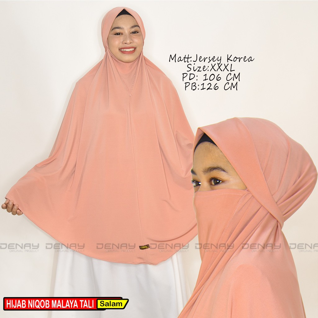 TOKODENAY - HIJAB MASKER - NIQAB MALAYA 2IN1 - BAHAN JERSEY - JILBAB WANITA MUSLIMAH - BEST SELLER