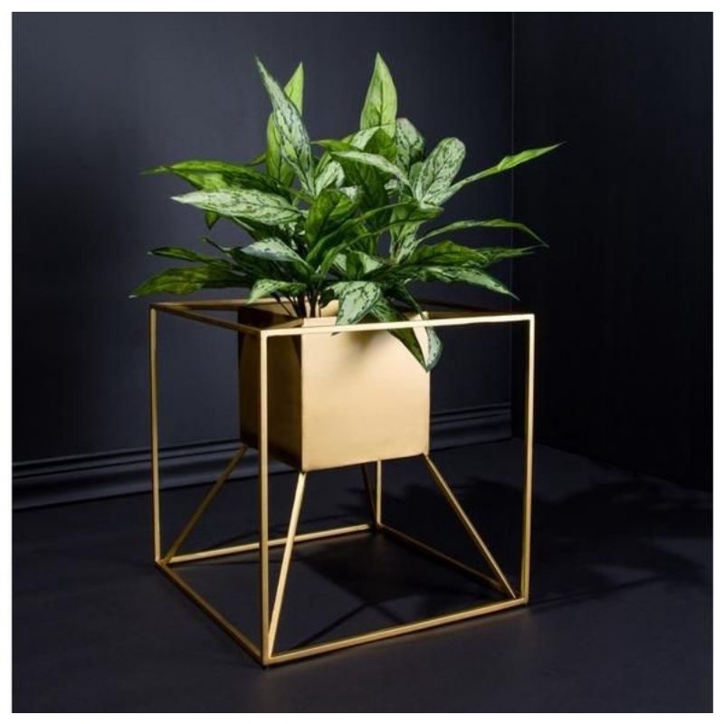 POT GOLD TEMPAT BUNGA WADAH TANAMAN STANDING POT WADAH TANAMAN POT MINIMALIS POT MEWAH GOLD MURAH