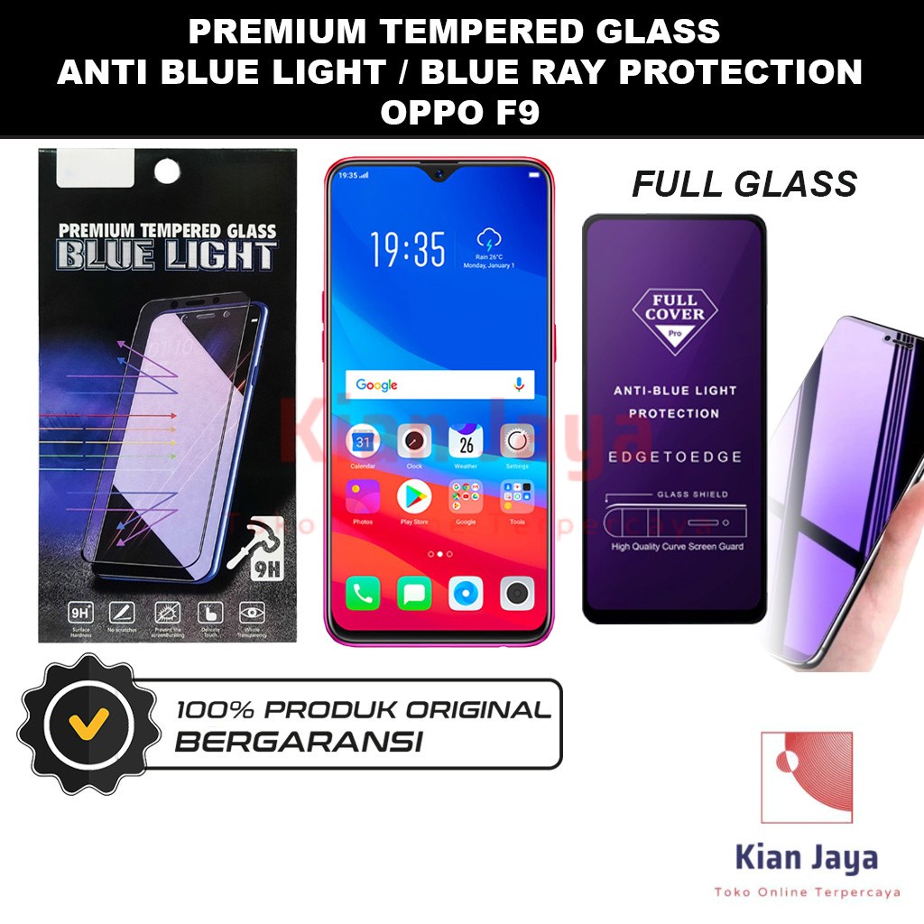 Tempered Glass Oppoo F9 Anti Blue Light Hp Temper Anti Gores