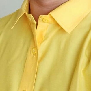 Kemeja Formal Pria Kerja Lengan Panjang Bahan Kain Katun Warna Kuning Polos M L XL