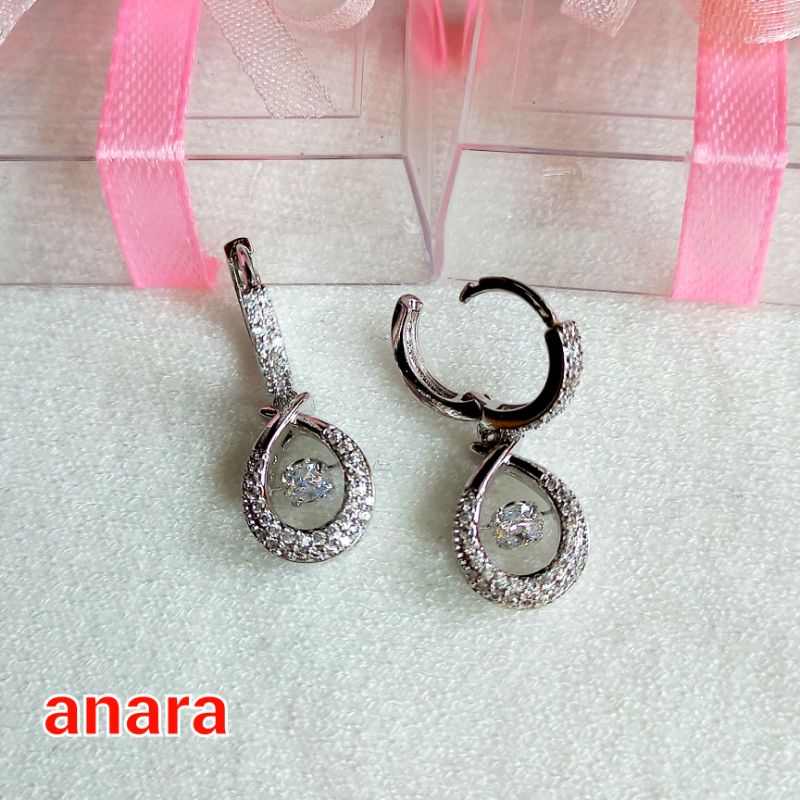 Anting Dancing Stone Permata Sircon Premium Antikarat