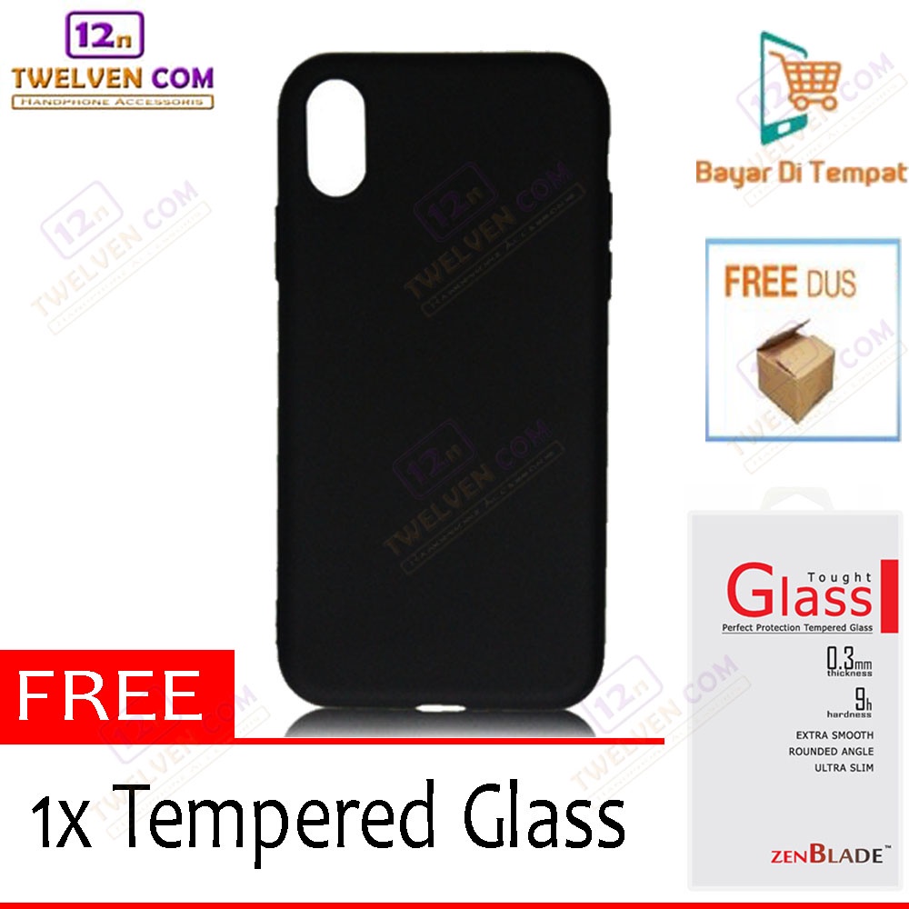 [FLASH SALE] Case Slim Matte Softcase iPhone X - Free Tempered Glass