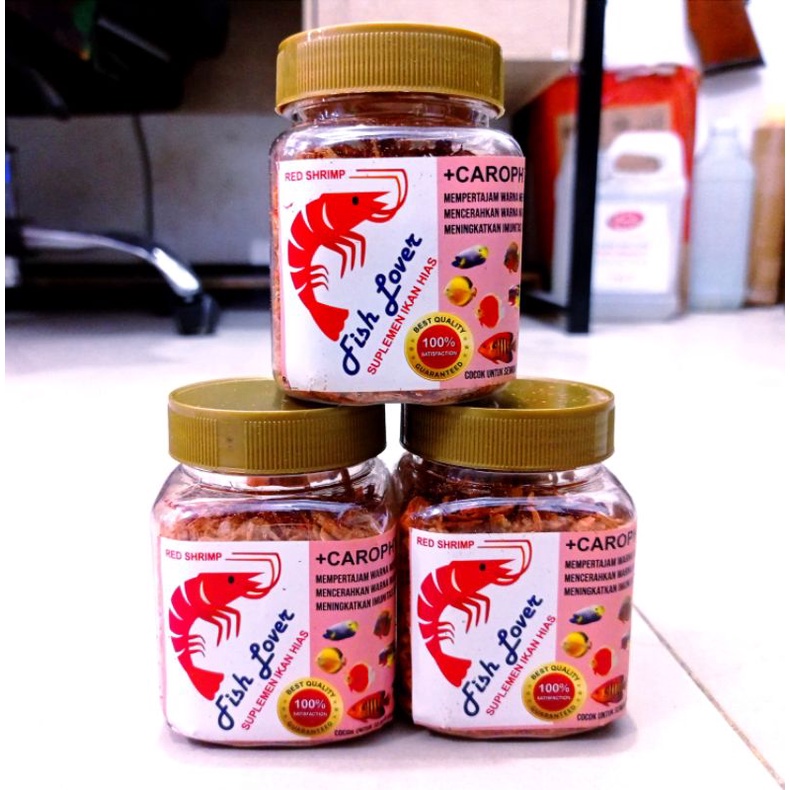 Makanan Ikan UDANG PREMIUM FISH LOVER RED BLUE YELLOW 50gr