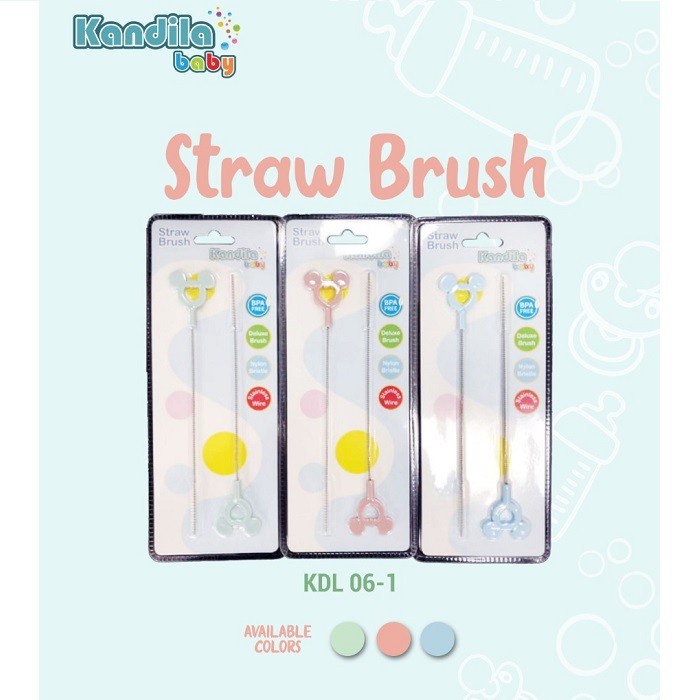 Kandila Baby Straw Brush KDL06-1 - Sikat Sedotan Pembersih Pipet Isi 2