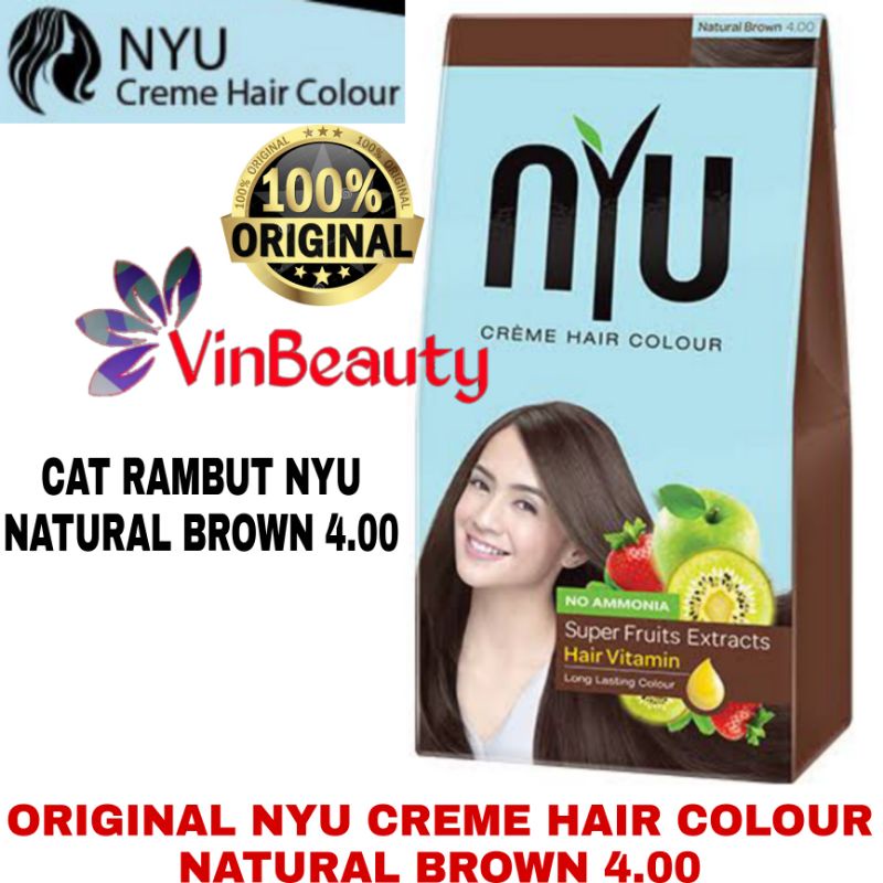 ORIGINAL NYU CREME HAIR COLOUR NATURAL BROWN 4.00 / CAT PEWARNA RAMBUT NYU BROWN