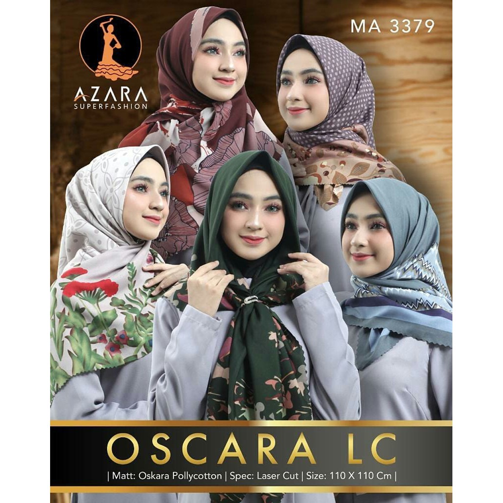 Kerudung Segi Empat Motif Azara Oskara Laser Cut / Jilbab / Pashmina / Hijab / Harga Grosir / Satuan