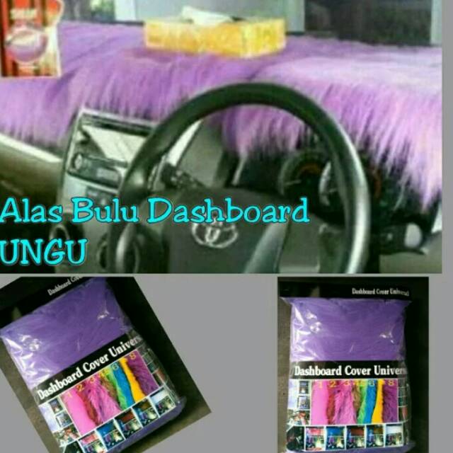 Alas Bulu Dashboard Mobil Universal Warna Ungu