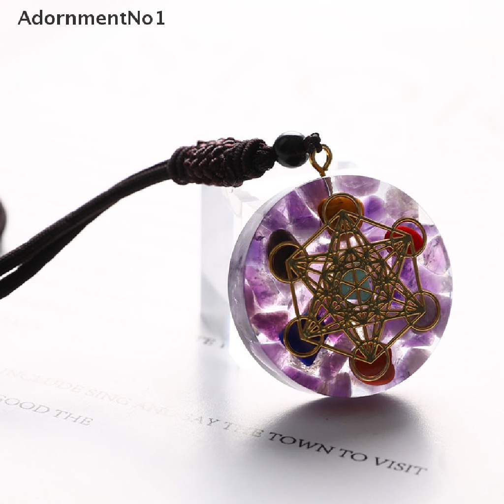 (AdornmentNo1) Orgonite Kalung Rantai Dengan Liontin Kubus Resin Untuk Wanita