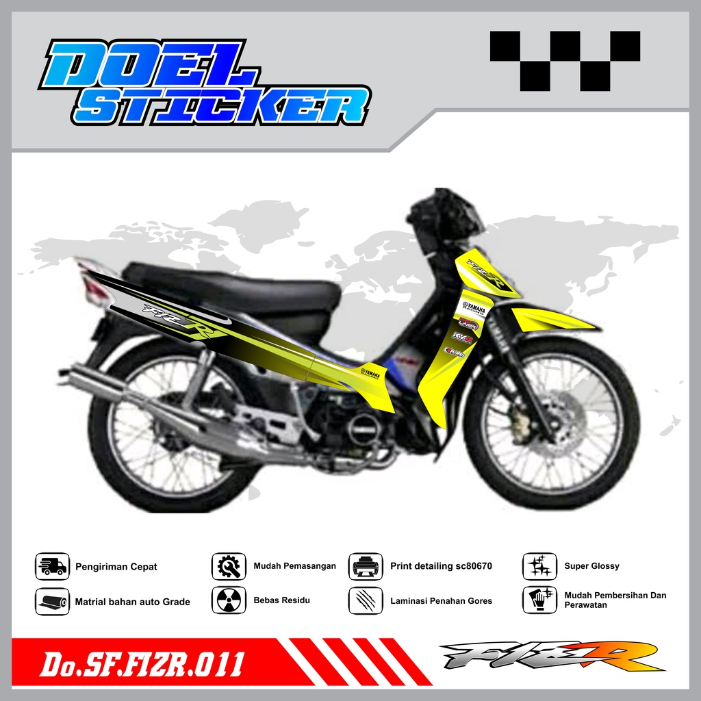 STICKER STRIPING FIZ R - STICKER STRIPING LIST VARIASI HOLOGRAM , CROME FIZ R DOEL 011