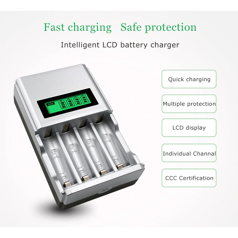 [ORIGINAL] Charger Baterai 4 Slot battery Cas Display LCD Batu Batrai Casan AA AAA NiMh NiCd C903W