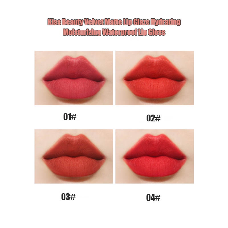 Kiss Beauty Velvet Matte Lipstik Hydrating Moisturizing Waterproof Liptint Long Lasting Lip Glaze