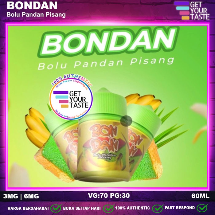 Liquid Bondan V2 Bolu Pandan Pisang 60ML by Pamela Safitri x Java