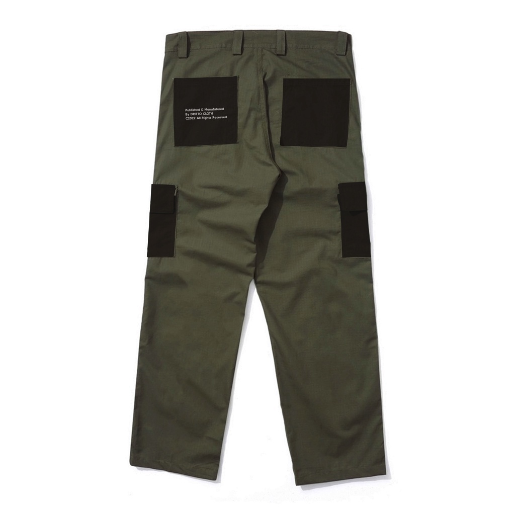 Dritto Long Pants Cargo - Celana Cargo Panjang &quot;CARGOISME&quot; - Army