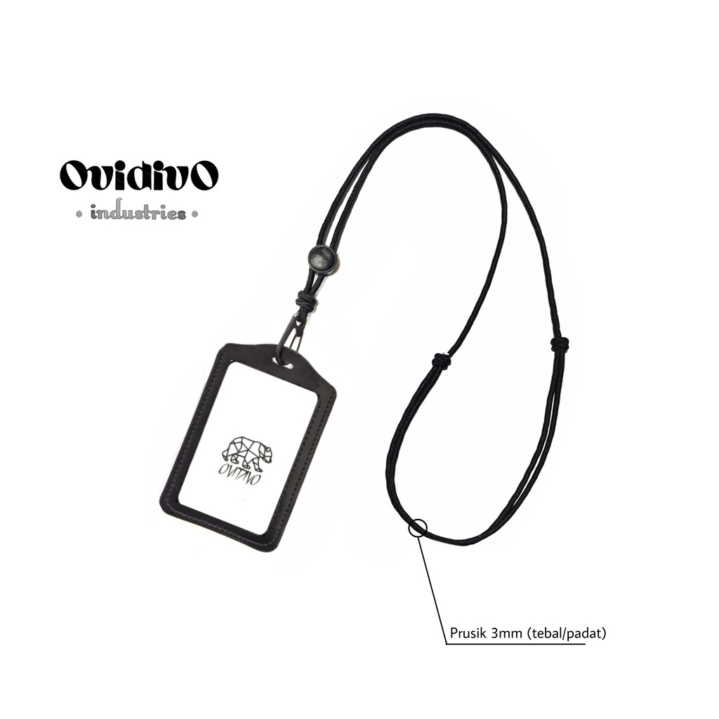 

Simple Lanyard paracord Id card nametag kulit