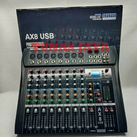audio mixer Microverb ax8n - 8 channel full  usb-mp3-bluetooth