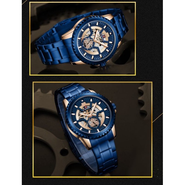 Best Seller  Jam Tangan Pria Naviforce Nf-9186 Chrono Aktif WL Stainless Steel Original