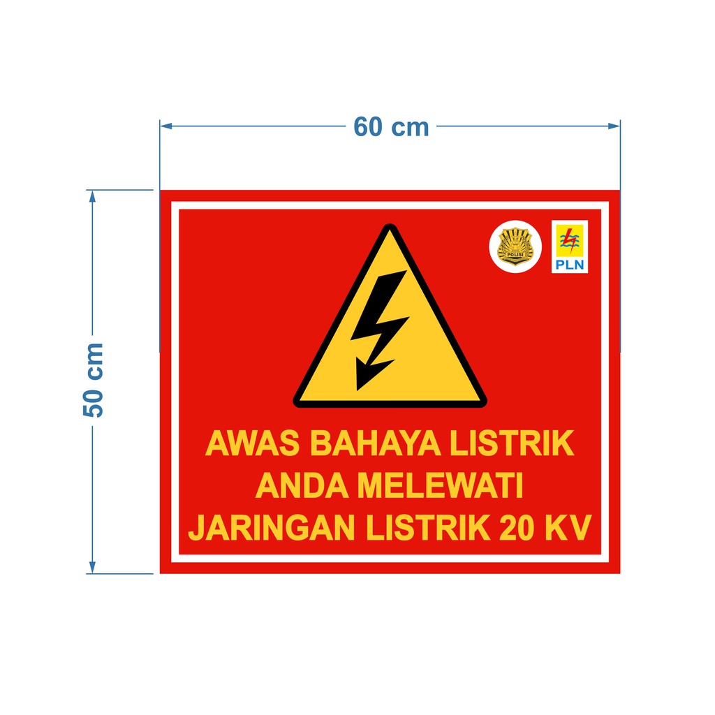 Jual Custom Rambu Awas Bahaya Tegangan Listrik Shopee Indonesia