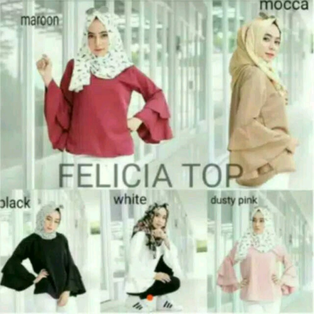 BAJU ATASAN WANITA MUSLIMAH PANJANG TANGAN KEMEJA BLOUSE  BUKAN CRESSIDA H M DNC ZOYA SUNDAY MEZORA