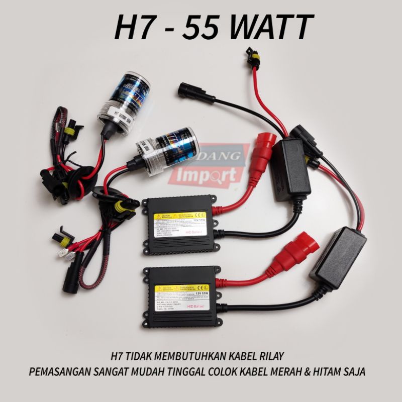 LAMPU HID MOBIL H4 H7 H1 H11 55 WATT 6000K