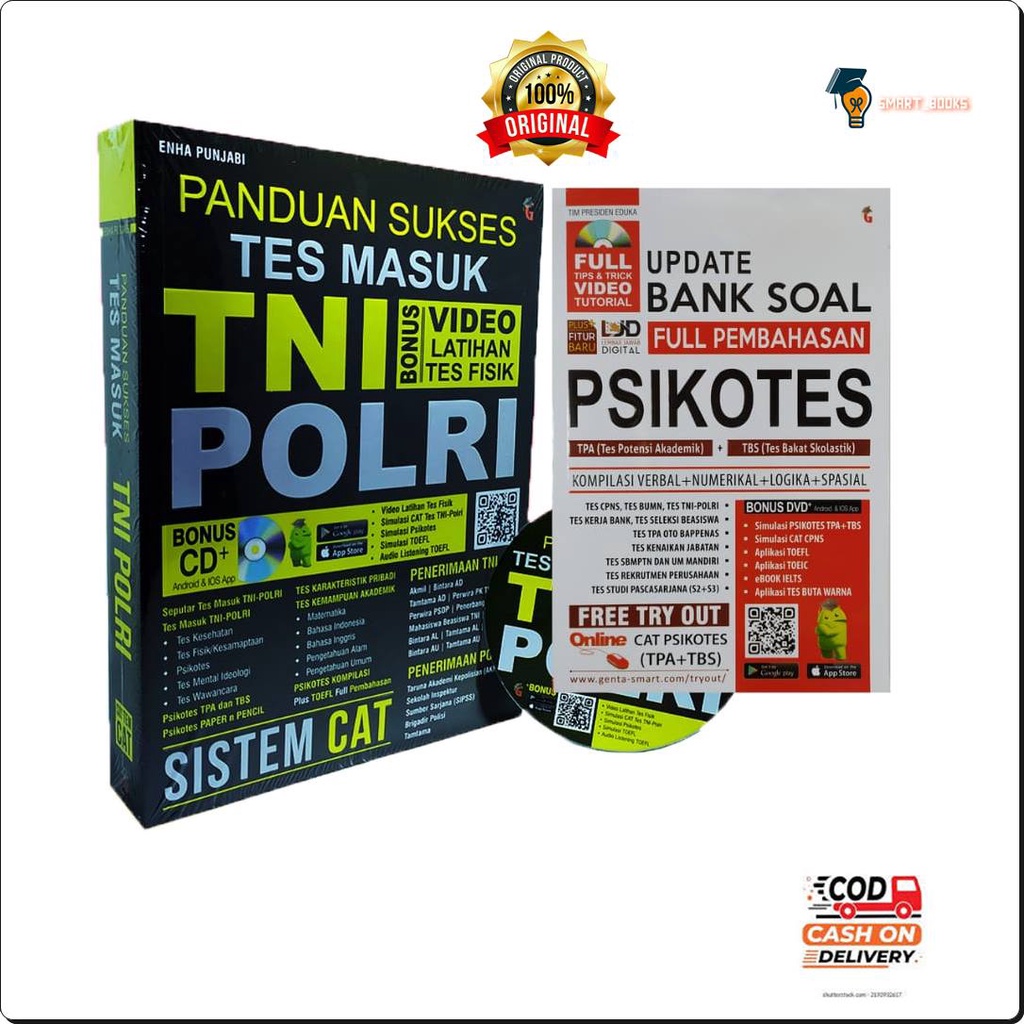 PAKET BUNDLE HEMAT - BUKU TES MASUK TNI POLRI - BUKU TES TNI POLRI - BUKU PSIKOTES -  BUKU TES MASUK