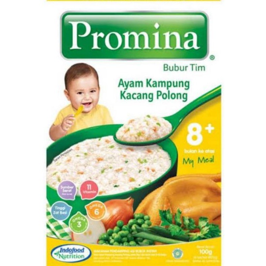 

Promina bubur tim Ayam kampung kacang polong 100gr.