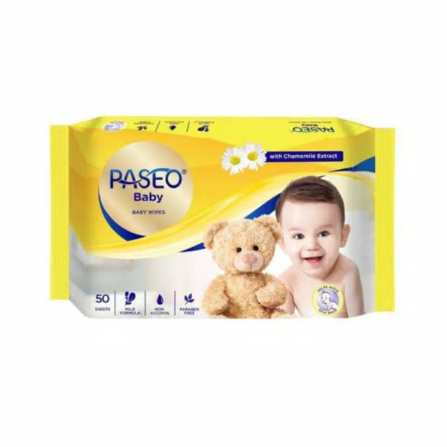 TISSUE BASAH PASEO BABY WIPES 50'S