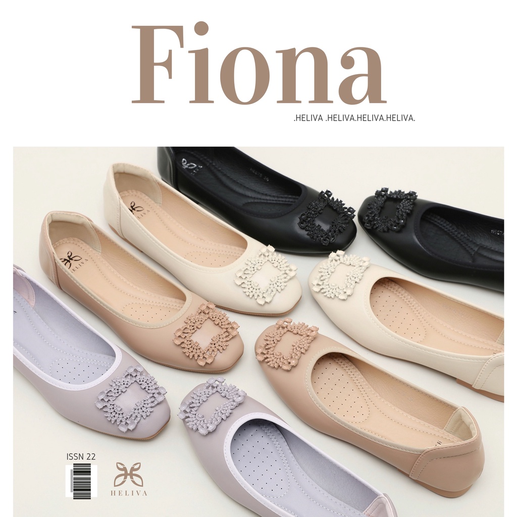 HELIVA FIONA Low Heels 1cm Flat Shoes Ballet Bahan Kulit H6678 Original Brand