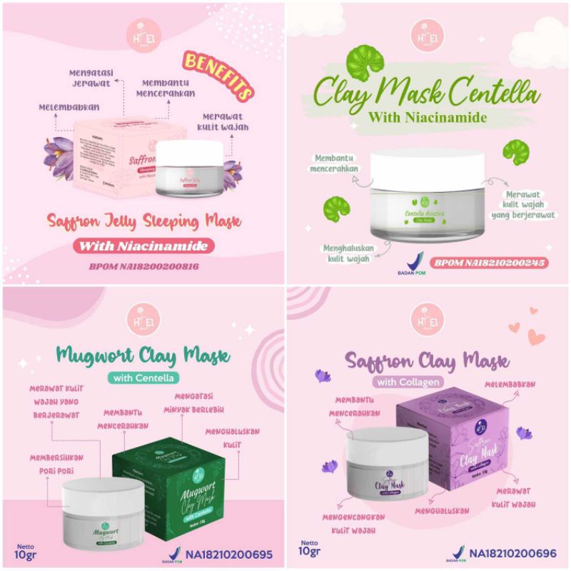 [ READY‼️ RESELLER VIP] SAFFRON JELLY SLEEPING MASK, CLAY MASK CENTELLA, CLAY MASK SAFFRON & CLAY MA