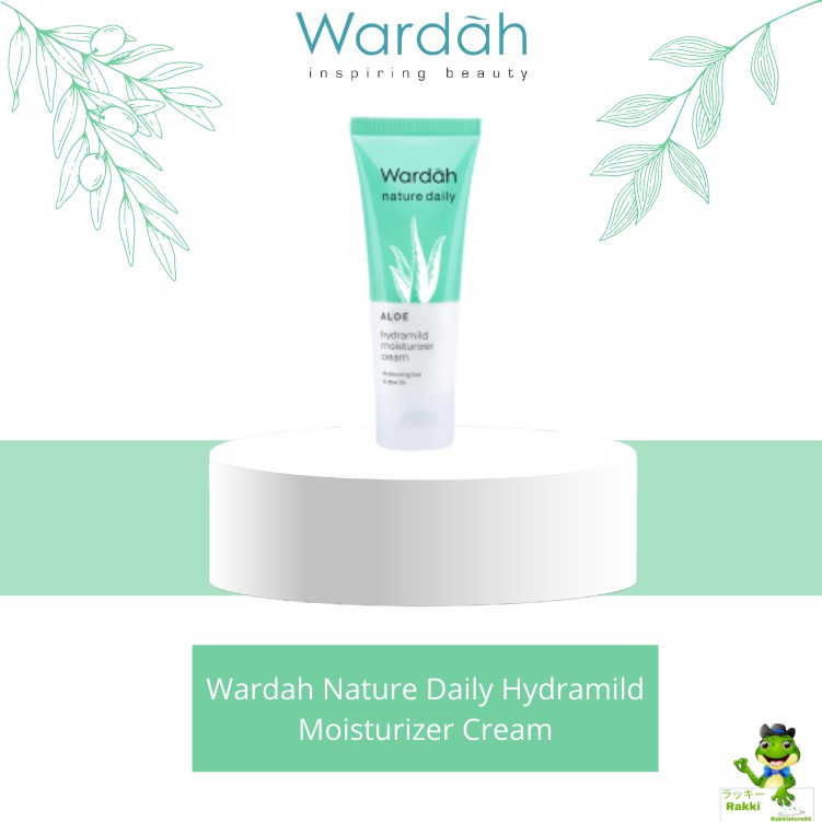 ❣️Rakkistore99❣️Wardah Nature Daily Aloe Hydramild Moisturizer Cream 40ml (HIJAU) (100% Original)