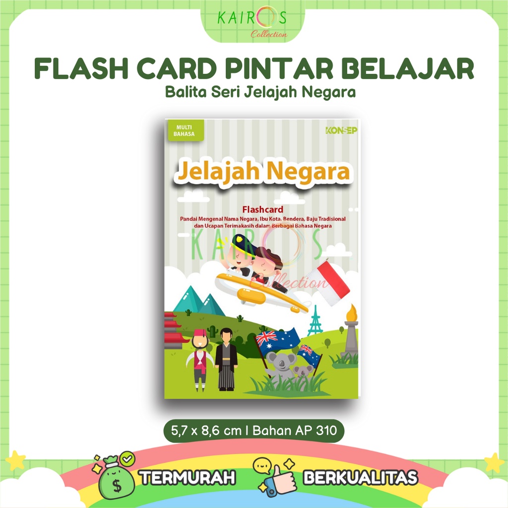 Flashcard Kartu Belajar Anak Seri Jelajah Negara