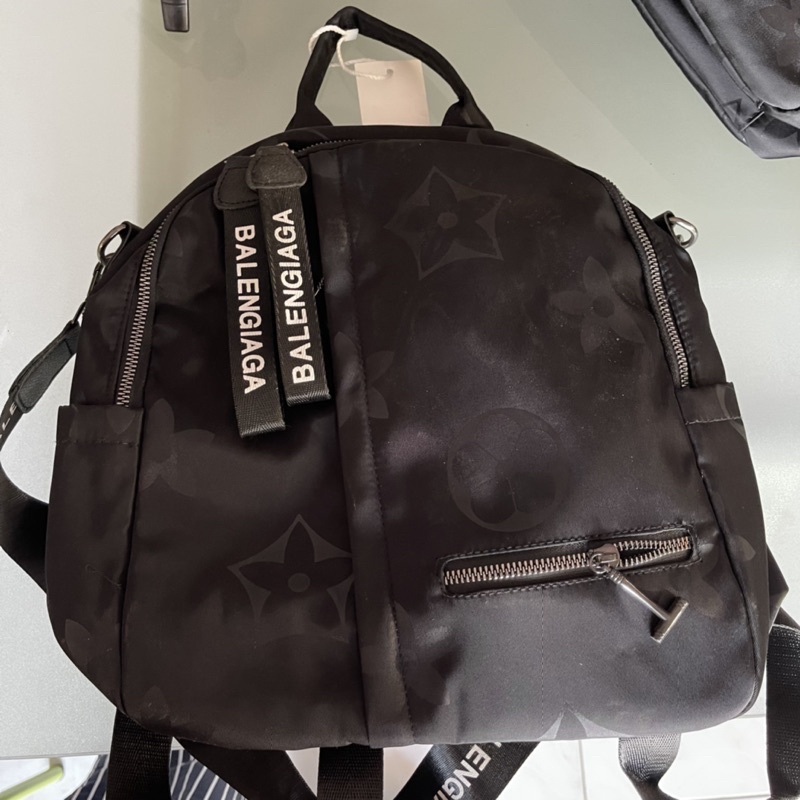 Tas Ransel Wanita Import Sling Bag Selempang Bahan Nilon Tanggulangin Balenciaga Backpack Hitam Polo