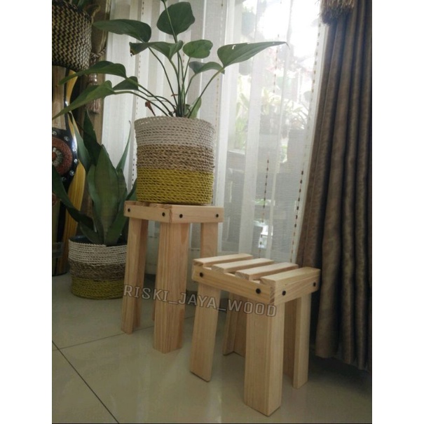 DUDUKAN POT STANDING Paket 2 Dudukan Pot Bunga Minimalis dari Kayu, Standing Pot Serbaguna, Tersedia