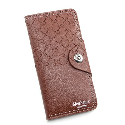 Dompet Pria Kulit PU Kancing Magnet Keren Men's Long Wallet Dompet Kartu Fashion Pria Kasual