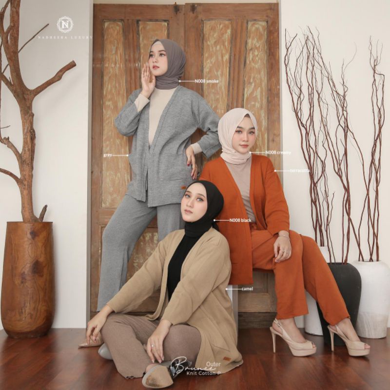 COD ✔️ BRUNEE OUTER BY NADHEERA LUXURY | CARDIGAN KNIT WEAR PREMIUM BRANDED NADHEERA LUXURY
