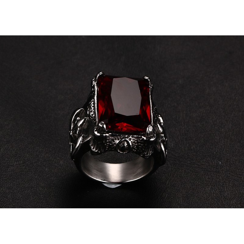 Cincin Pria Cowok Titanium 316L Anti Karat Batu Import CP017 punk series