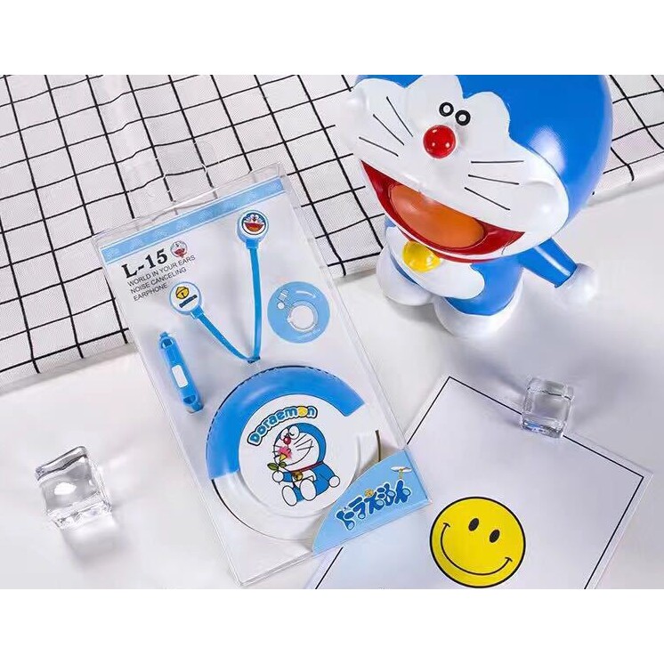 [L-15] / [L-23] Headset Earphone Karakter DORAEMON / Earphone + Wadah Headset DORAEMON Lucu