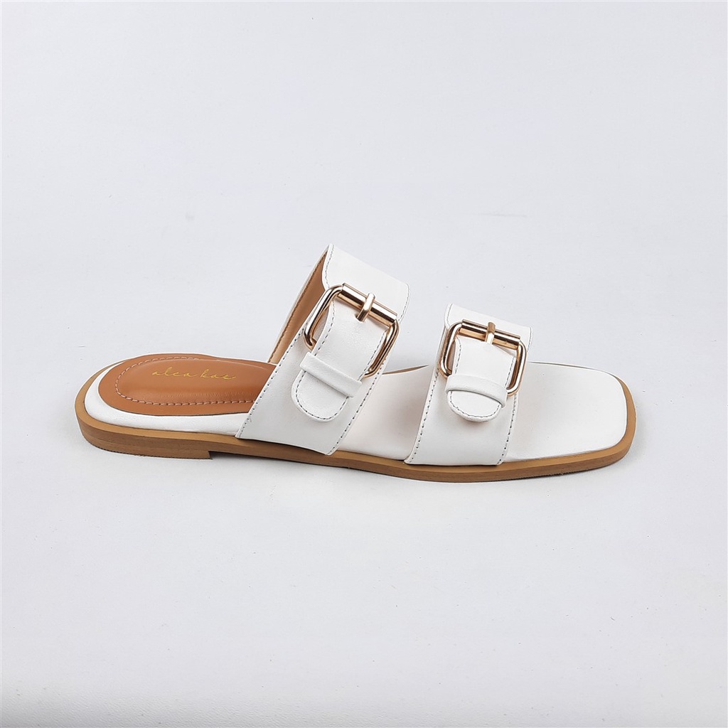 Sandal Flat Wanita Double Buckle Alea kae Marishcka 35-41