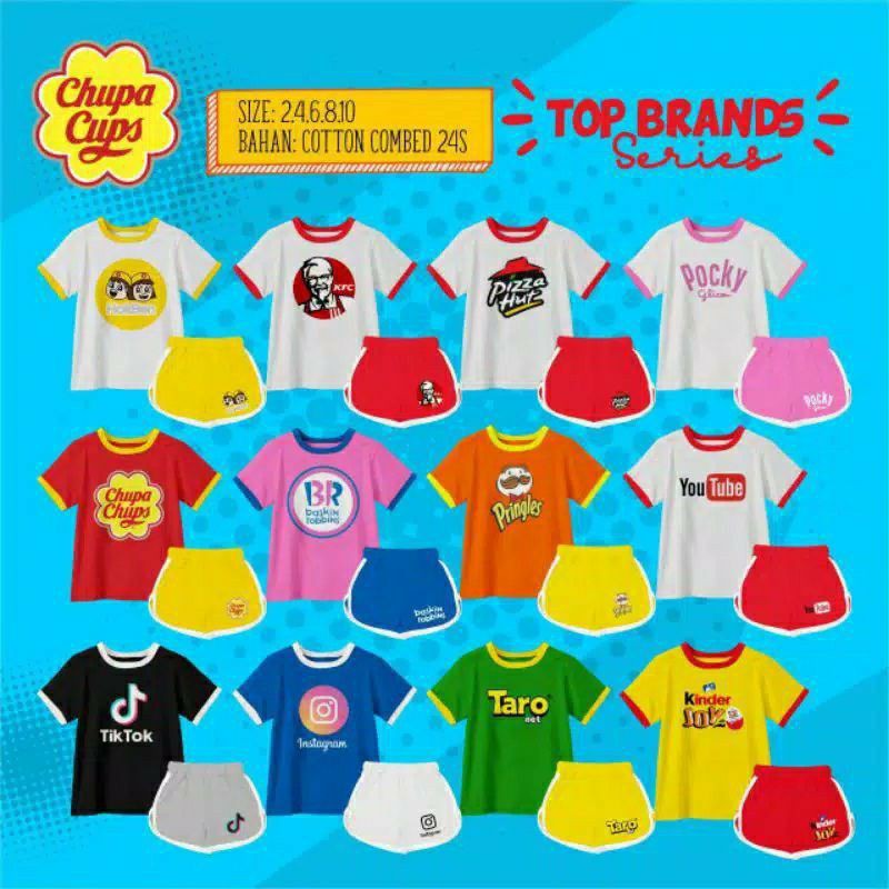 Chupa chups / hokben / kfc set anak unisex size 10