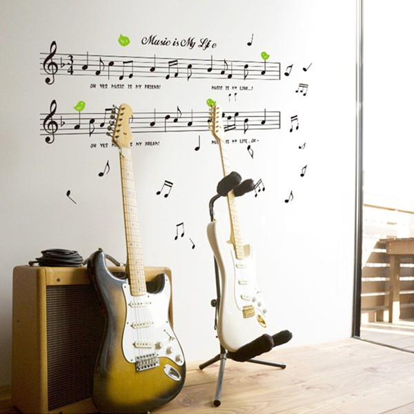 RELIZA WALL STICKER MUSIK NADA NOT MELODY MUSIC IS MY LIFE HOME STIKER DINDING AY7106