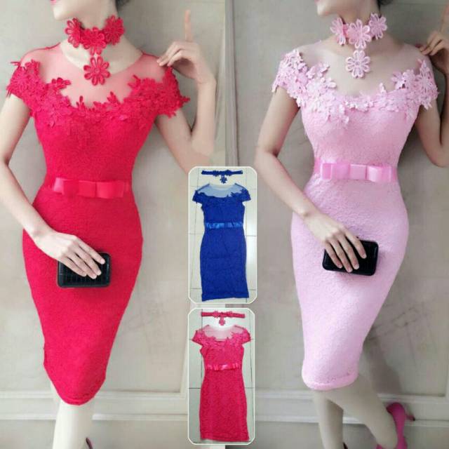 STARDUST dress span brukat import choker gaun brukat kondangan pernikahan